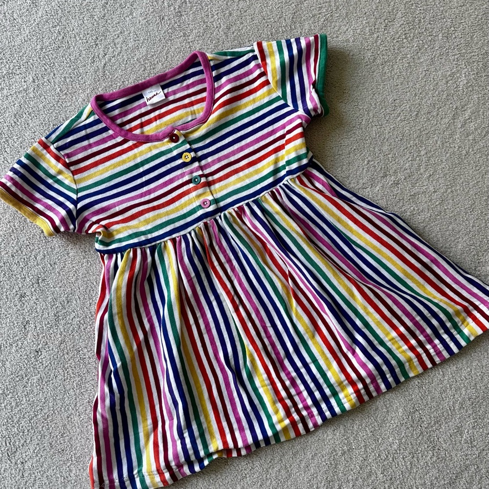 Hanna Andersson *vintage* Rainbow Stripe Short Sleeve Dress - Multicolor